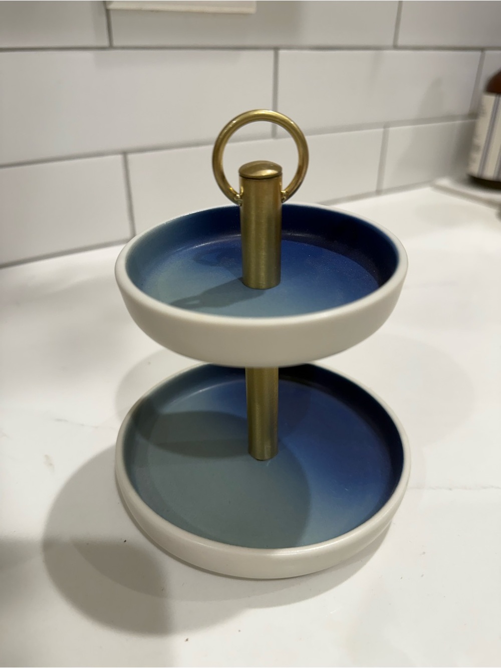 Two-Tier Ceramic Jewelry Vanity Tray